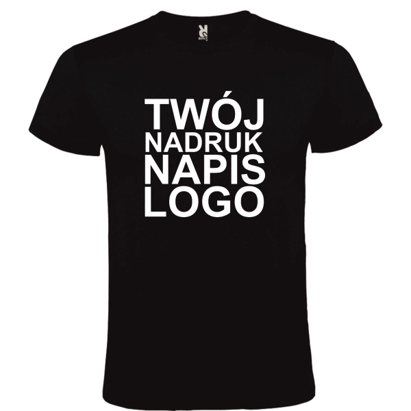 Męska koszulka T-shirt 100% miękka bawełna czarna z twoim nadrukiem roz. M